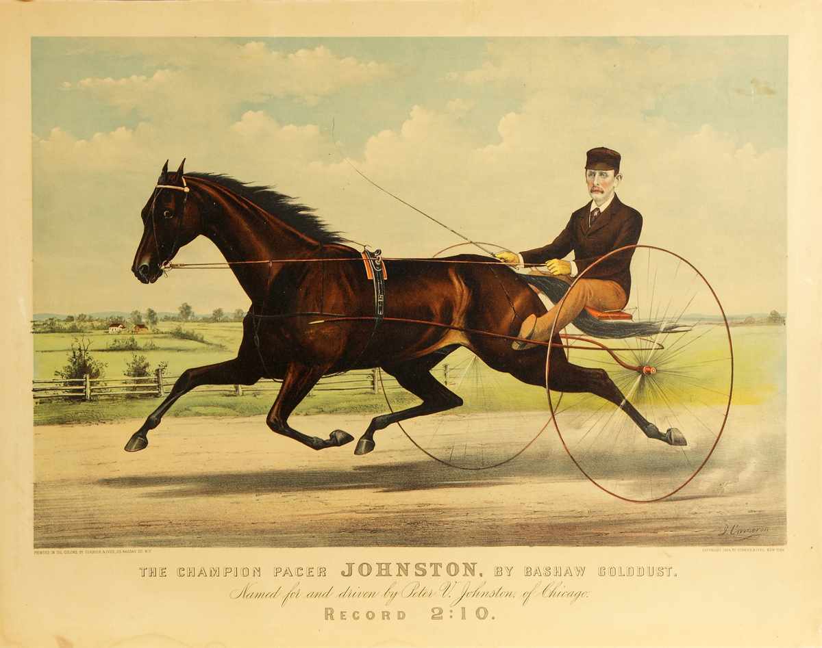 Appraisal: Currier Ives ''The Champion Pacer Johnston'' by Bashaw Golddust Lithograph