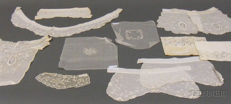 Appraisal: Group of th Century Embroidery and Lace Accessories including a