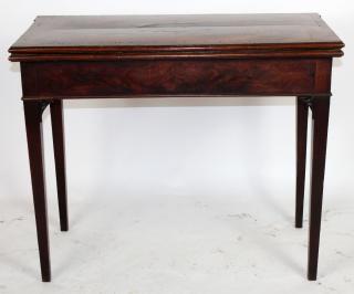 Appraisal: English Georgian flip top console table with tooled leather top