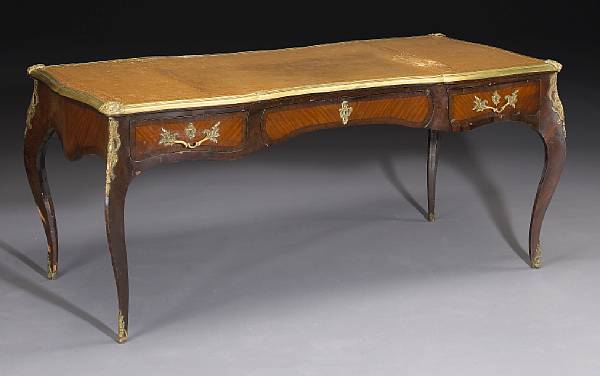 Appraisal: A Louis XV style gilt bronze mounted kingwood and rosewood