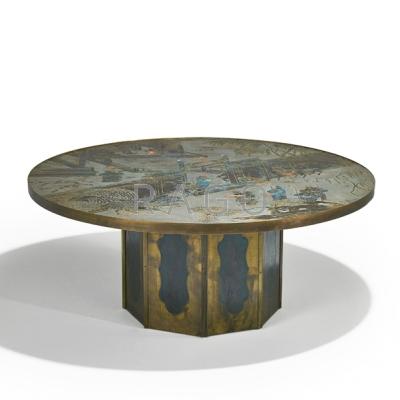 Appraisal: PHILIP AND KELVIN LaVERNE Chan coffee table New York s