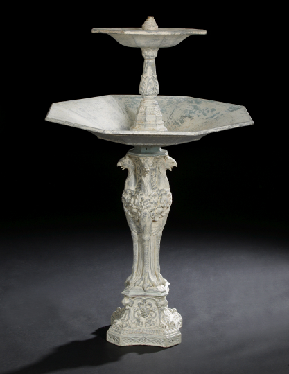 Appraisal: Continental Cast-Iron Garden Fountain in the neoclassical taste of double-tier