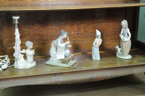 Appraisal: FOUR LLADRO FIGURINES An Oriental woman tending to a plant