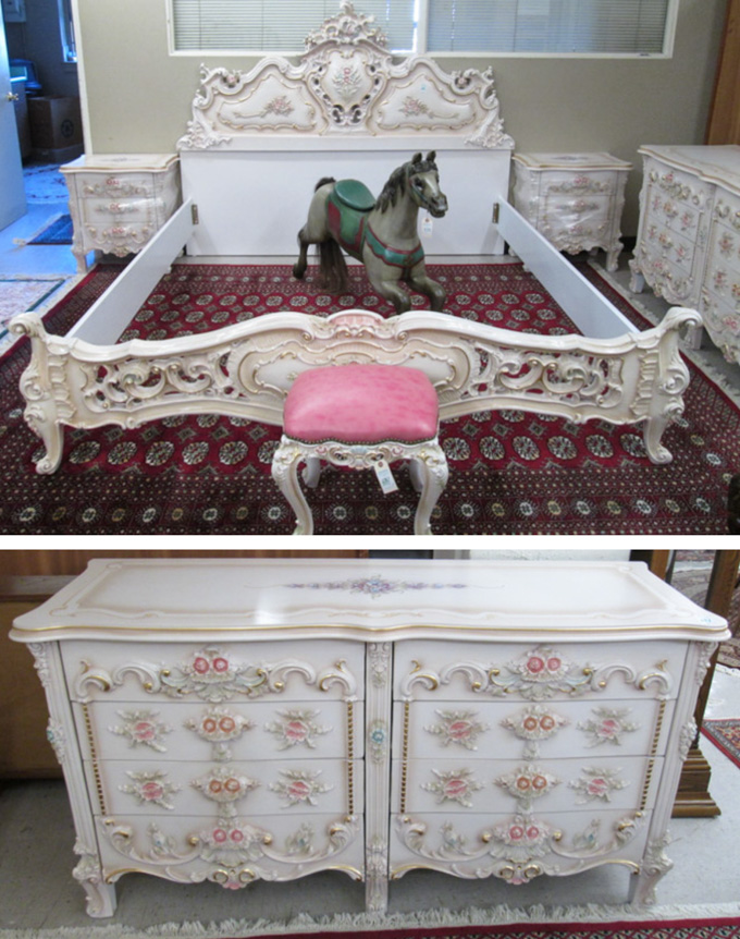 Appraisal: SIX-PIECE LOUIS XV STYLE BEDROOM FURNITURE SET Italy th century