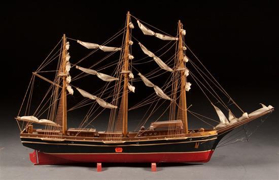 Appraisal: Painted and wood ship model of a clipper ship with