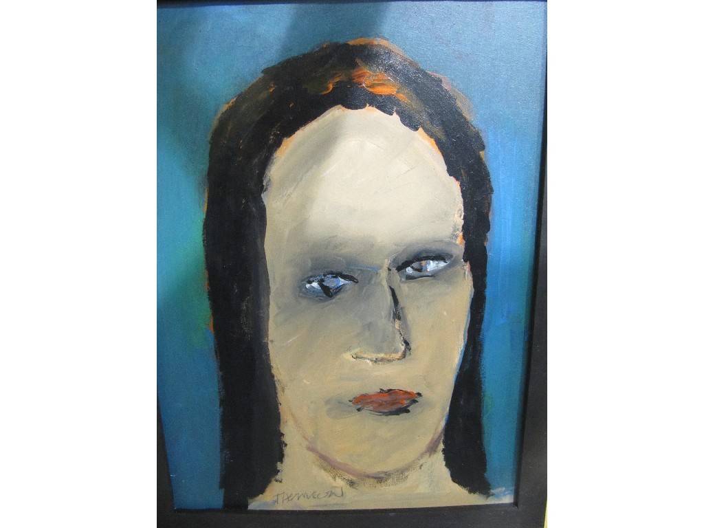 Appraisal: DOUGLAS THOMSON Oil on board 'Woman' signed