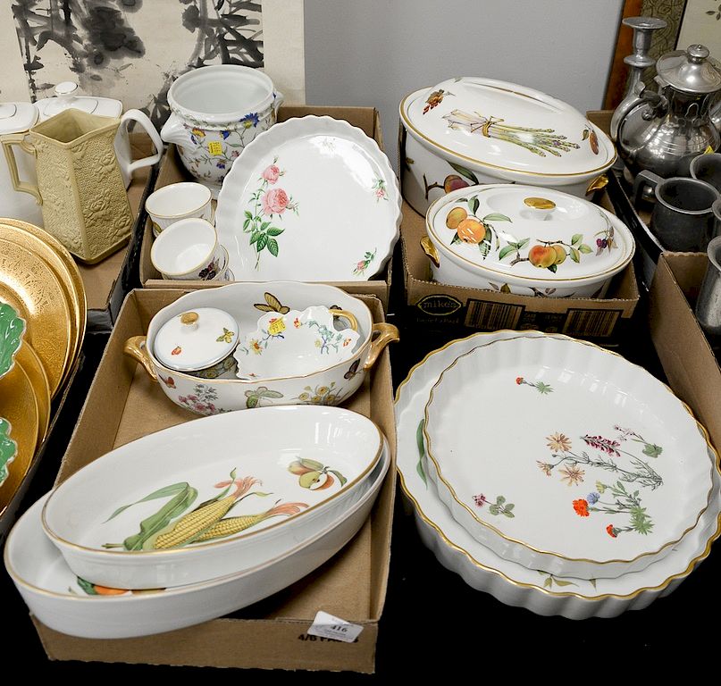 Appraisal: Four tray ltos with Royal Worcester fine oven china Evesham