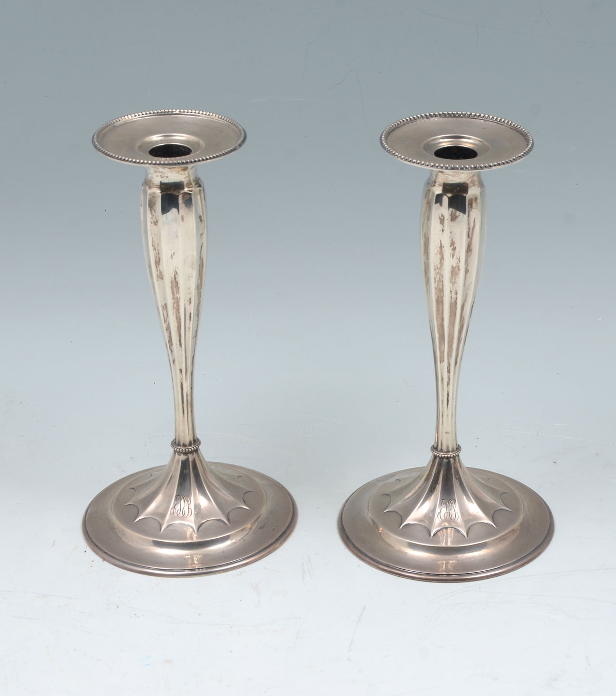 Appraisal: PR STERLING TIFFANY CANDLESTICKS Approx Troy ounces - art deco