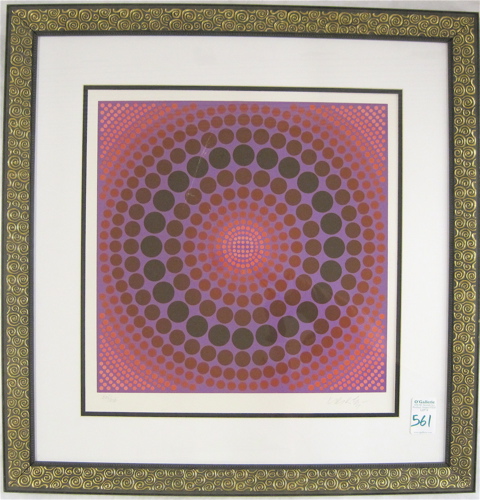 Appraisal: VICTOR VASARELY SERIGRAPH printed in colors Hungarian French - Geometrics