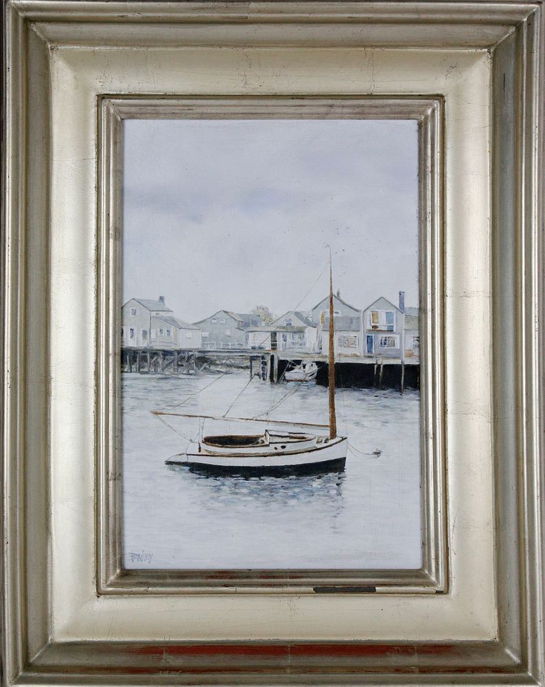 Appraisal: Roy Bailey Oil on Canvas Nantucket Sailboat Roy Bailey American