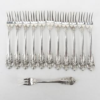 Appraisal: Set of Twelve Wallace Grand Baroque Sterling Silver Cocktail Seafood