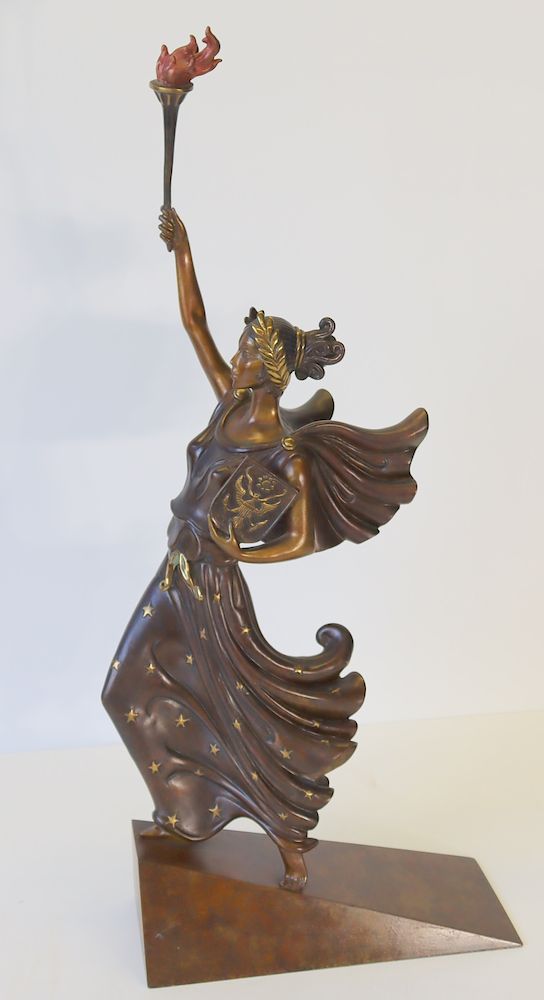 Appraisal: Romain De Tirtoff ERTE - Bronze Signed Bronze Sculpture Liberty