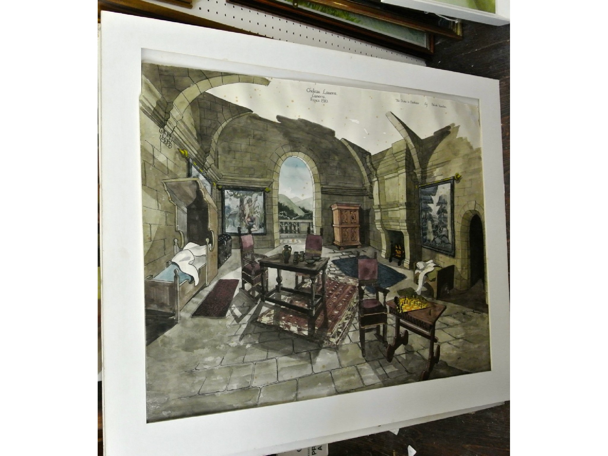 Appraisal: An interesting collection of pictures including a gouache study of