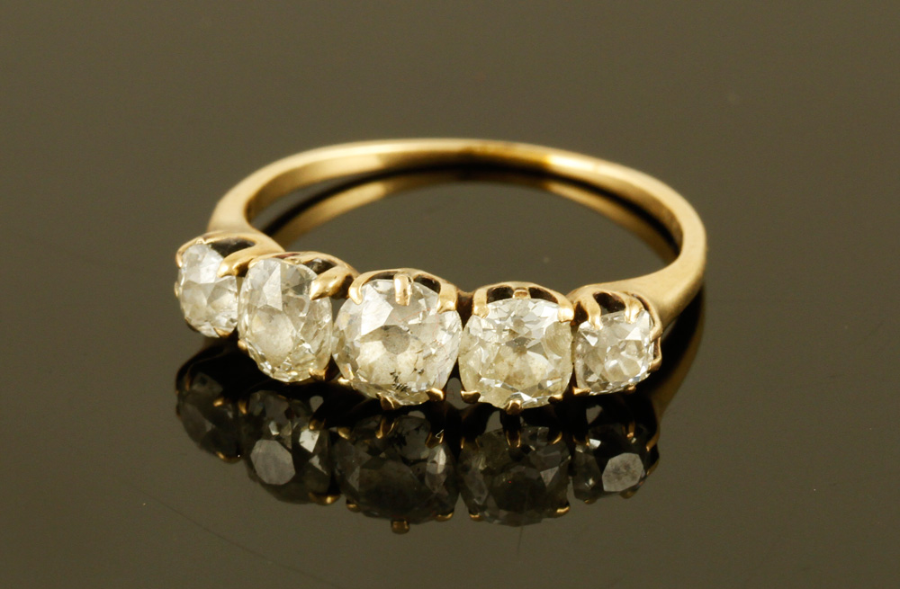 Appraisal: - Antique K Diamond Engagement Ring Antique k five rose