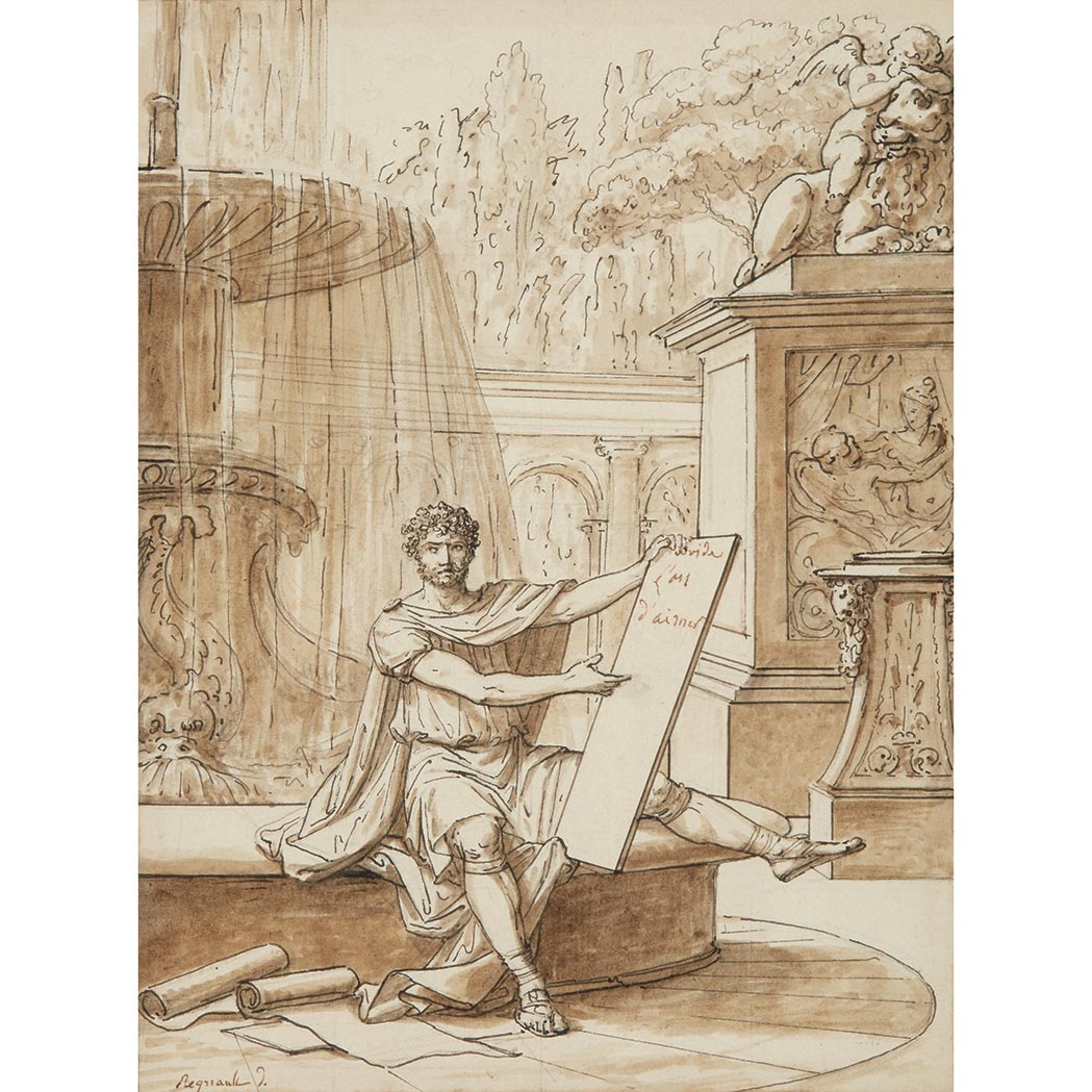 Appraisal: Jean-Baptiste Regnault French - Ovid as the Author of the