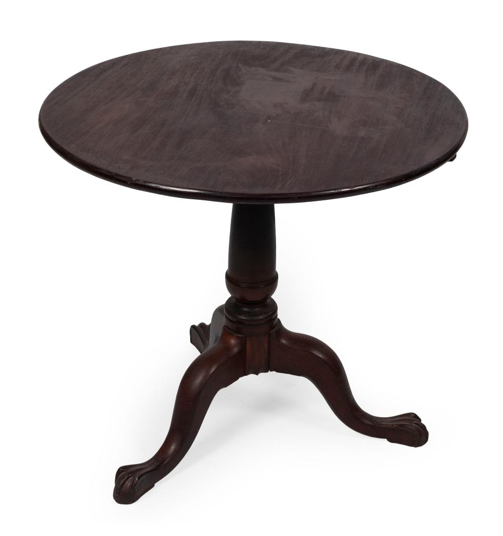 Appraisal: CHIPPENDALE TILT-TOP TEA TABLE NEW ENGLAND CIRCA HEIGHT TOP DIAMETER