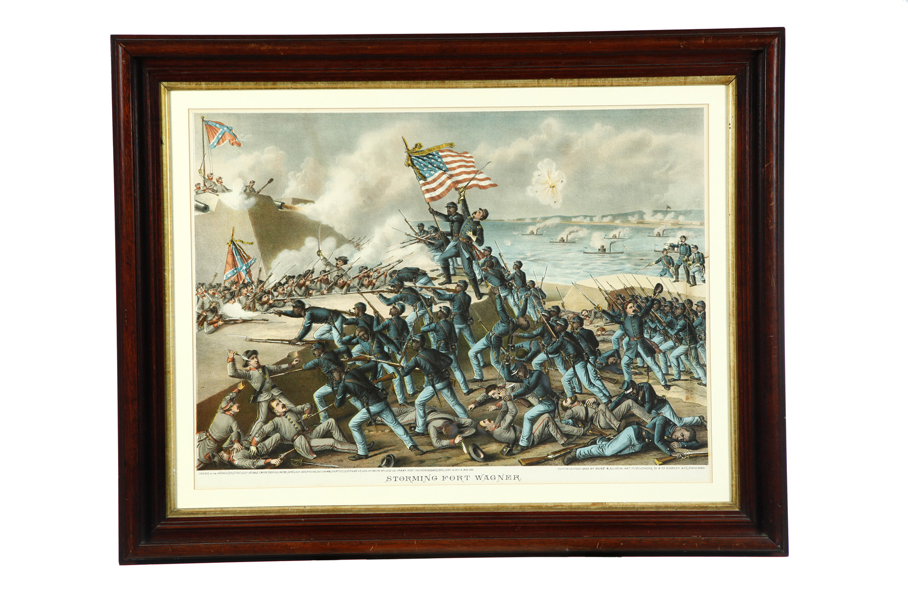 Appraisal: STORMING OF FORT WAGNER BY KURZ ALLISON Chromolithograph late th