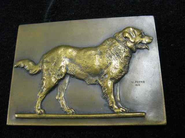 Appraisal: V Peter Bronze Dog Medal St Bernard '' X ''