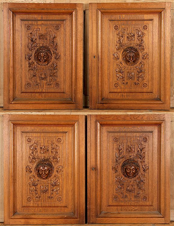 Appraisal: SET LATE TH CENTURY CARVED OAK PANELS A matched set