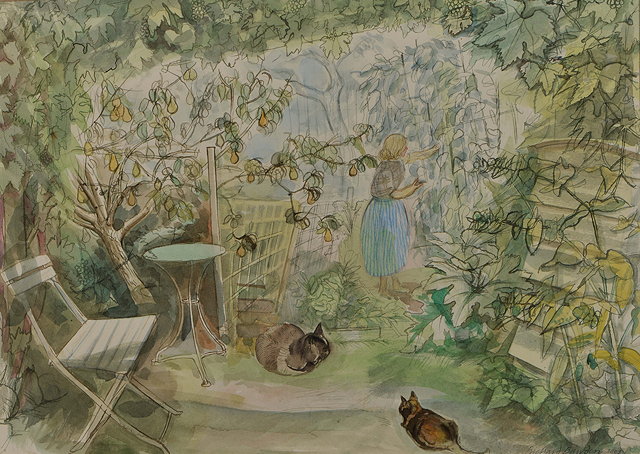 Appraisal: Richard Bawden British b In the Garden signed and dated