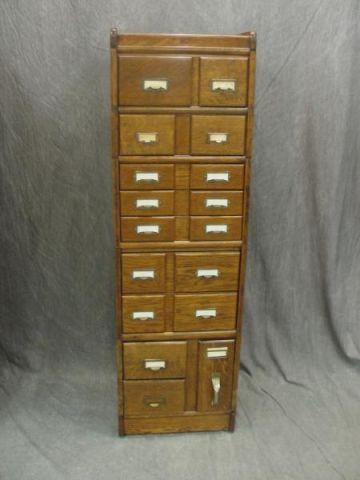 Appraisal: Oak Stacking File Cabinet stack A base and a top