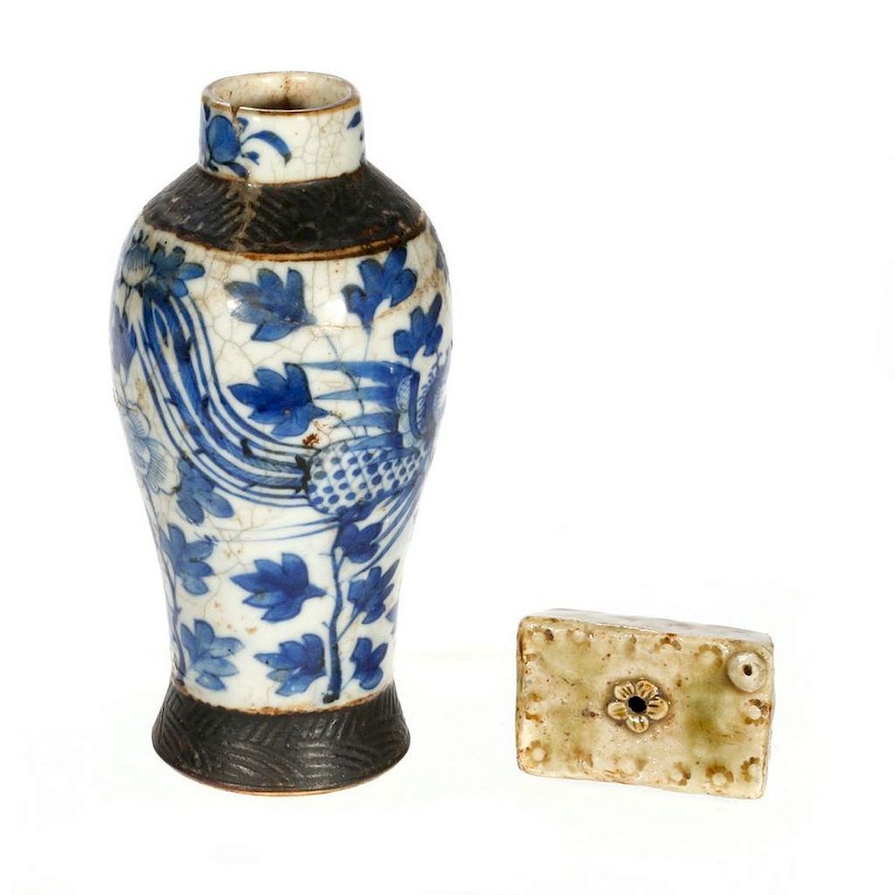 Appraisal: A Chinese Ming porcelain vase and water dropper A Chinese