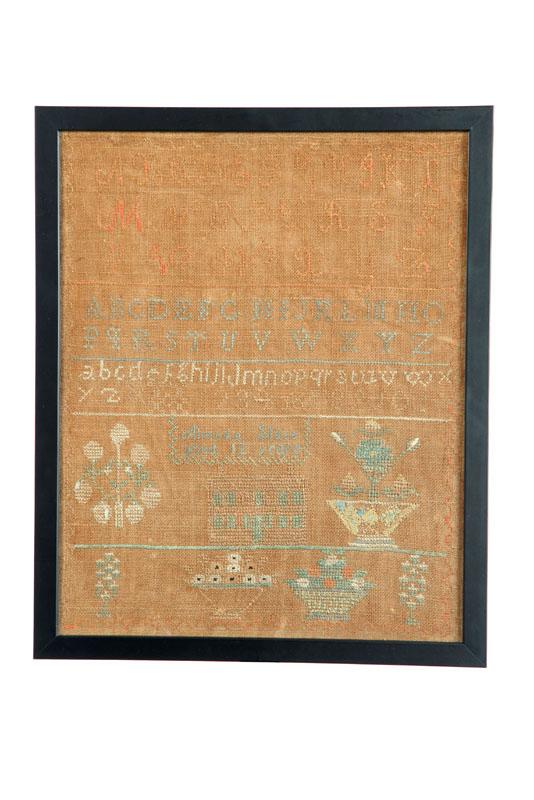 Appraisal: SAMPLER Almeda Slate possibly Massachusetts early th century silk on