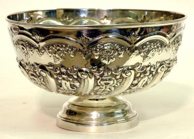 Appraisal: A VICTORIAN PUNCH BOWL embossed with floral banding and spiral