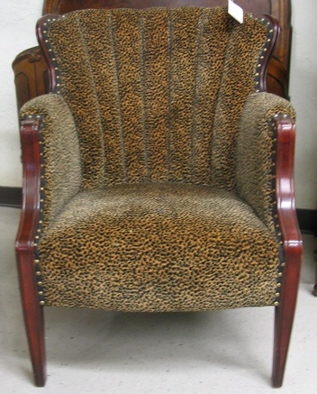 Appraisal: FEDERAL STYLE MAHOGANY CHANNEL-BACK ARMCHAIR American mid th century with