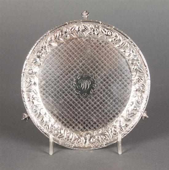 Appraisal: American engraved repousse silver footed salver S Kirk Son Baltimore