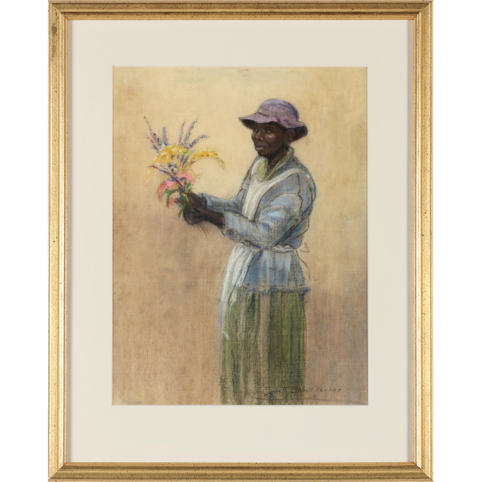 Appraisal: Elizabeth O'Neill Verner SC - Flower Lady pastel on silk