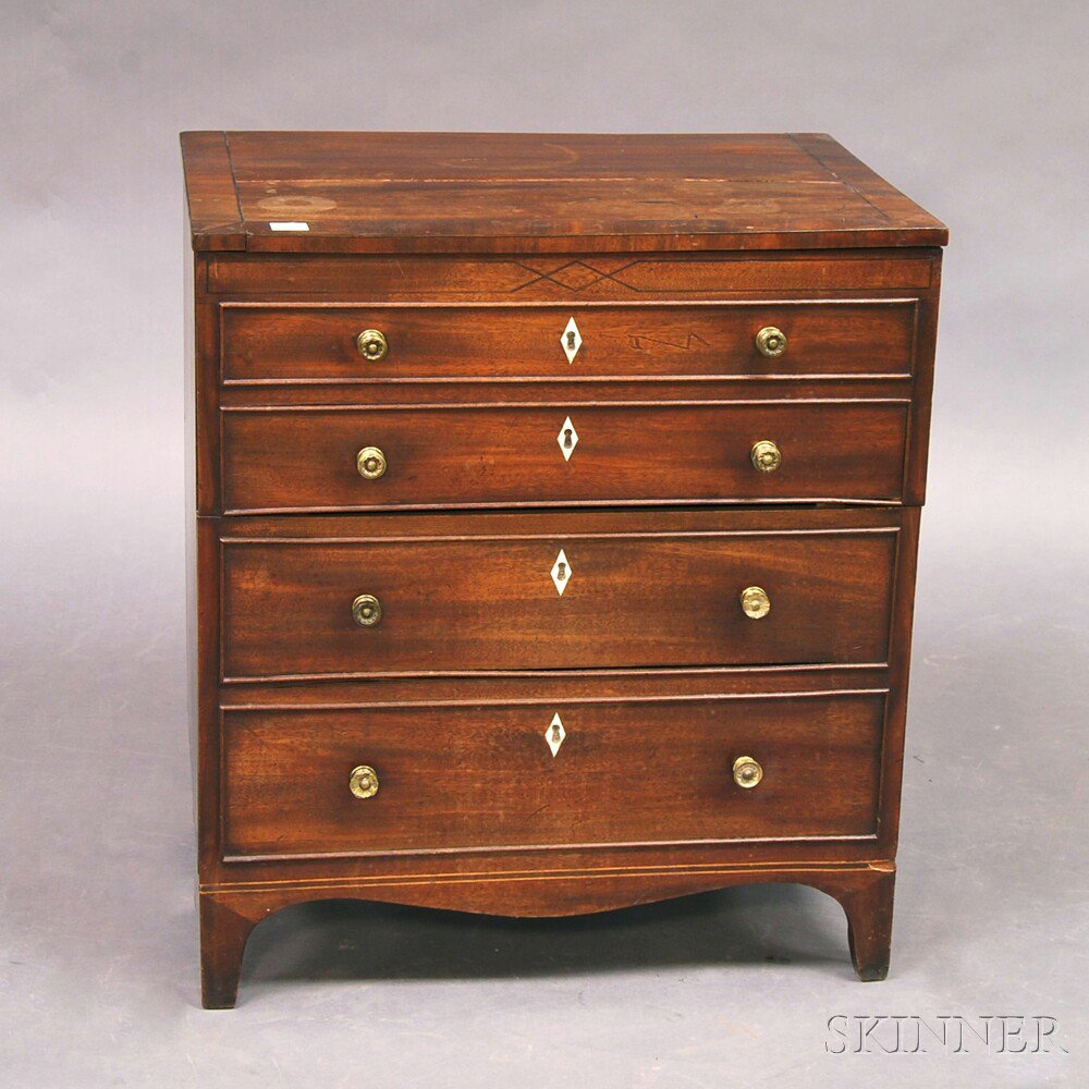 Appraisal: George III Inlaid Mahogany Commode England early th century the