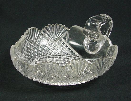 Appraisal: Two Cut Glass Nappys Mid th Century One diamond-shaped nappy