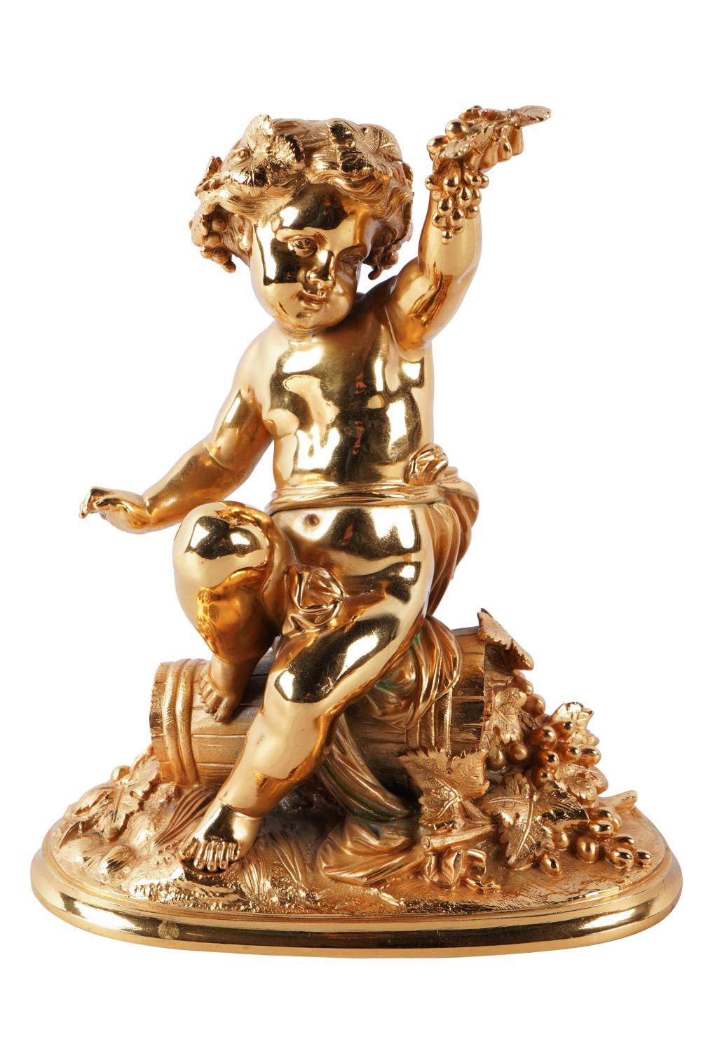 Appraisal: GILT BRONZE CHERUB FIGUREsigned 'Barbier' to underside inches wide inches