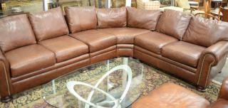 Appraisal: Braddington four piece leather sectional set total lg ' x