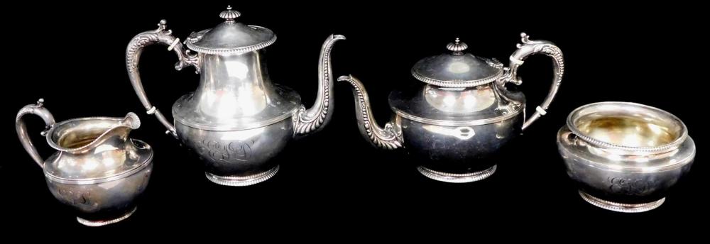 Appraisal: STERLING Four piece sterling silver coffee and tea set by