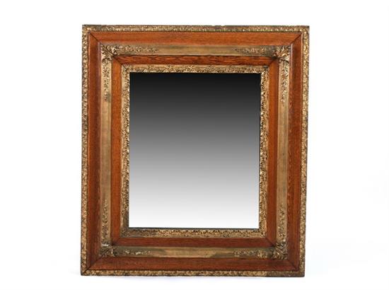 Appraisal: VICTORIAN OAK AND CARVED GILT-WOOD WALL MIRROR Late th century