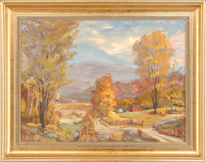 Appraisal: CHARLES T STEPULE American Mid th Century VALLEY FARM IN