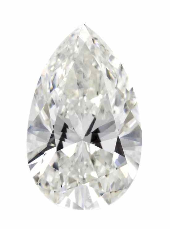 Appraisal: A Loose Pear Shape Carat Diamond Accompanied by a Gemological