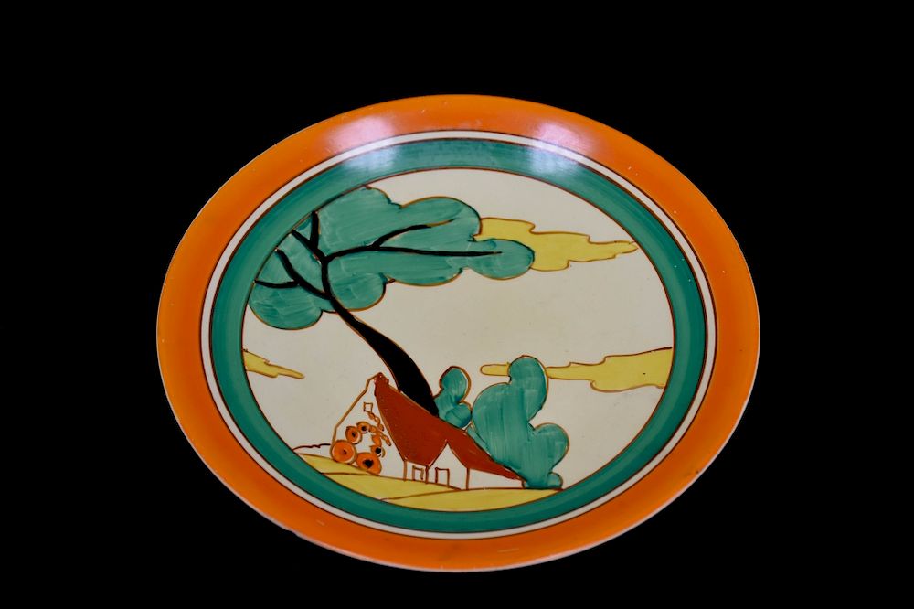 Appraisal: Fantasque Bizarre Clarice Cliff House Plate Chip Fantasque Bizarre Clarice