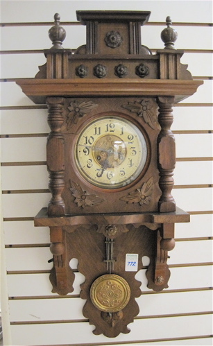 Appraisal: WALNUT CASE BALCONY CLOCK German late th century having a