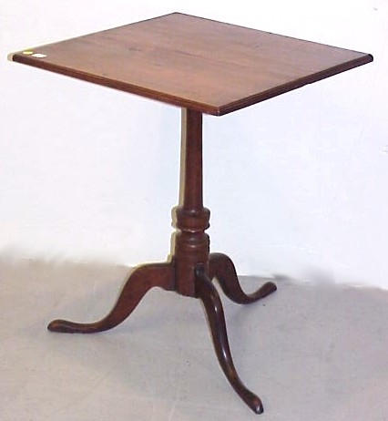 Appraisal: Candlestand Connecticut late th C cherry square top with molded