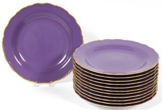 Appraisal: ANNA WEATHERLEY PORCELAIN SERVICE PLATES ANNA WEATHERLEY 'COLOURS VIOLET' PORCELAIN