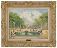 Appraisal: CHARLES BLONDIN French - PARIS PARK SCENE Oil on canvas