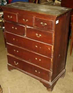 Appraisal: Pennsylvania Chippendale cherry high chest drawers over drawers over drawers