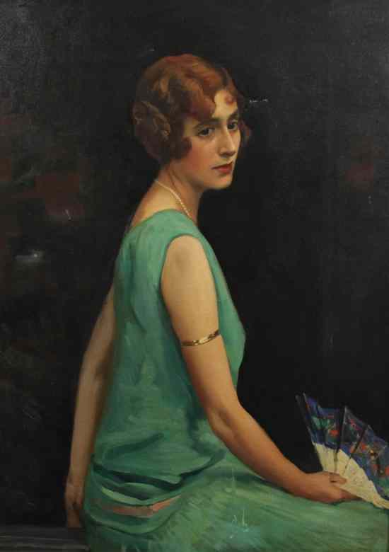 Appraisal: Stephen Makepeace Wrens - oil on canvas Portrait of a