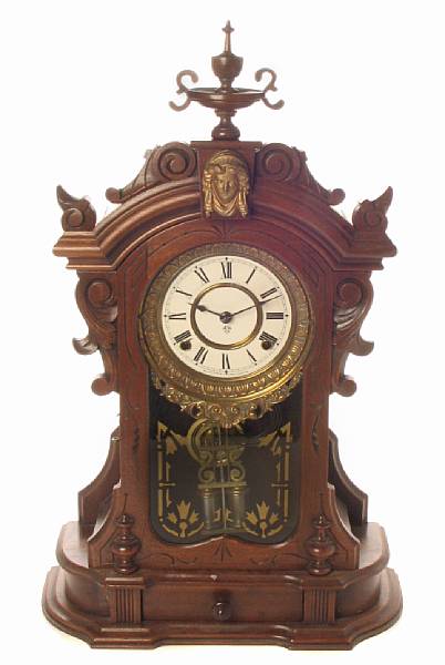 Appraisal: An Ansonia Monarch walnut mantel clock height in width in