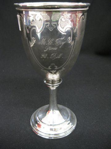 Appraisal: American Coin Silver Goblet fine engine turning unmarked attributed to