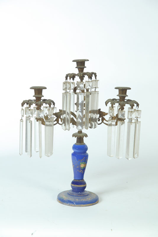 Appraisal: GLASS GIRONDOLE CANDELABRA European late th century A polychrome enameled