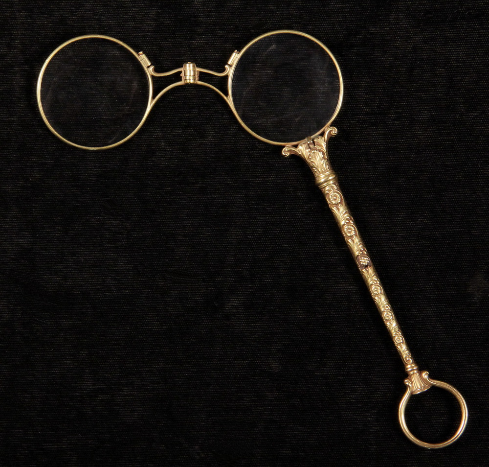 Appraisal: LORGNETTE - Victorian K Yellow Gold Lorgnette with fancy floral